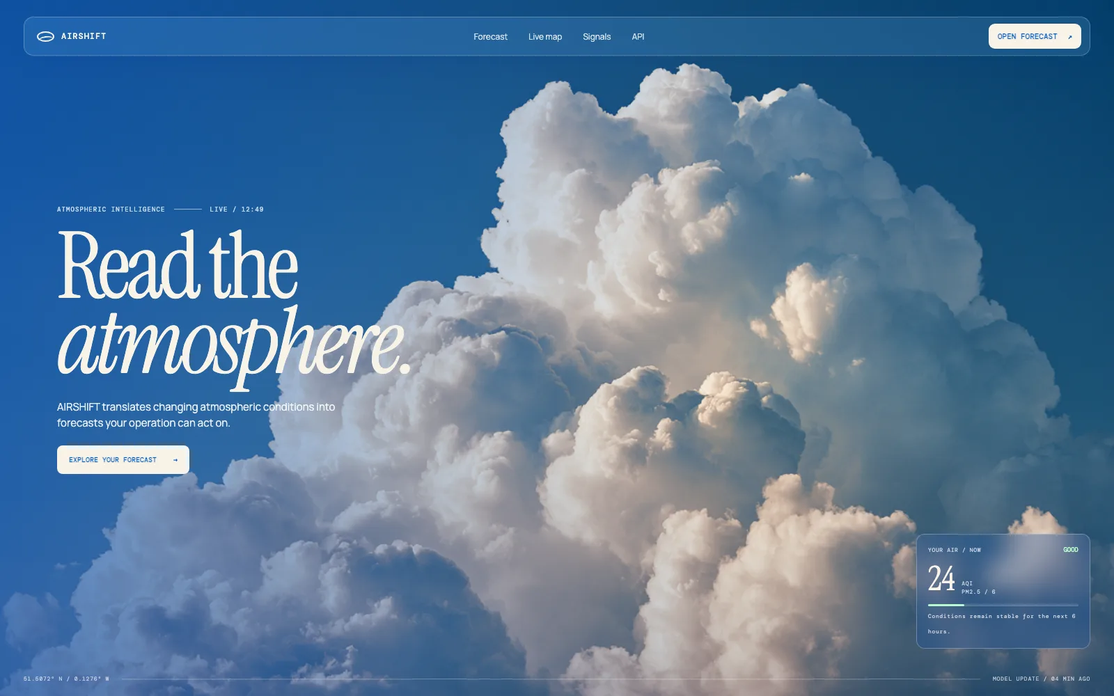 Read the atmosphere.